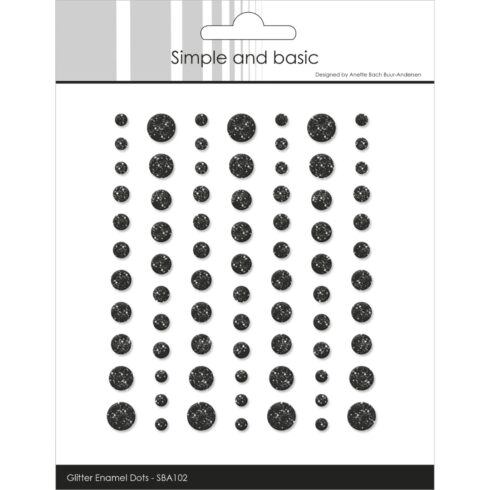 Simple and Basic Glitter Enamel Dots Black 3D-tarra