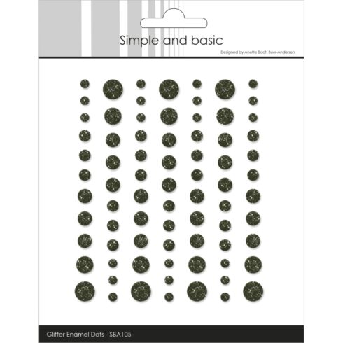 Simple and Basic Glitter Enamel Dots Forest Green 3D-tarra