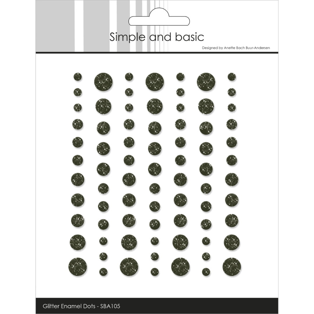 Simple and Basic Glitter Enamel Dots Forest Green 3D-tarra