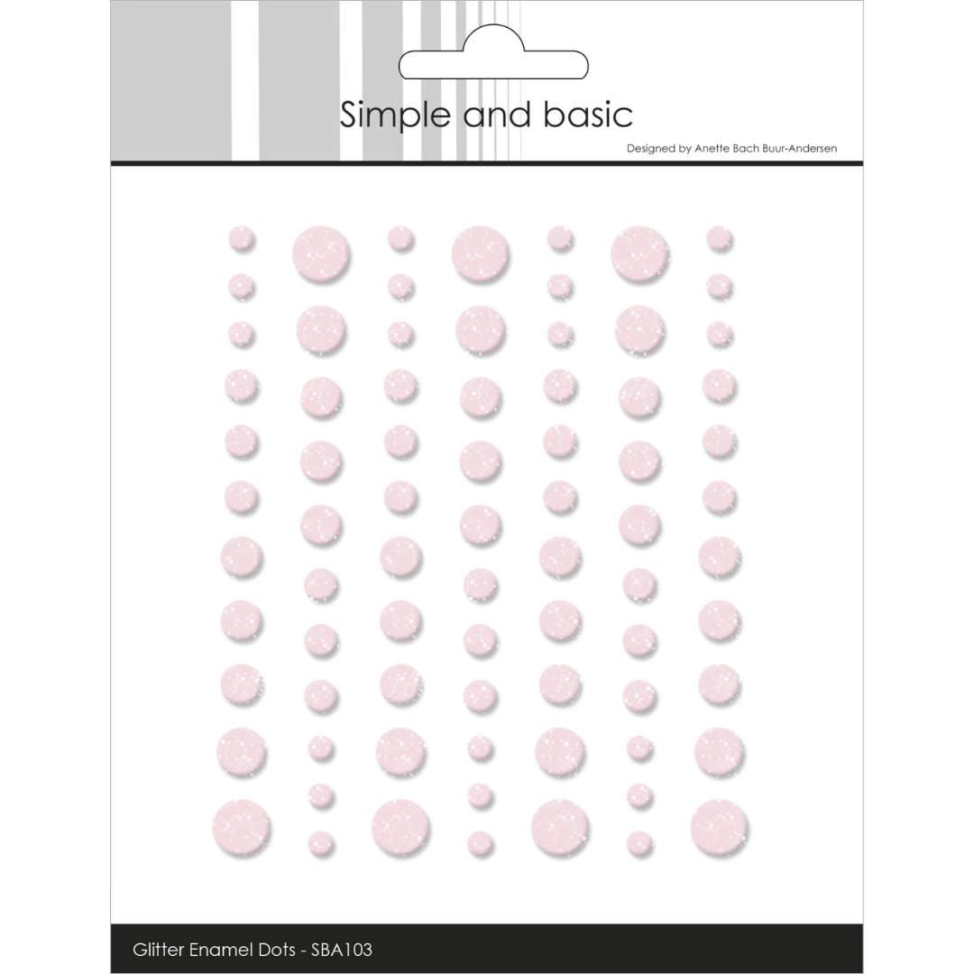 Simple and Basic Glitter Enamel Dots Light Pink 3D-tarra
