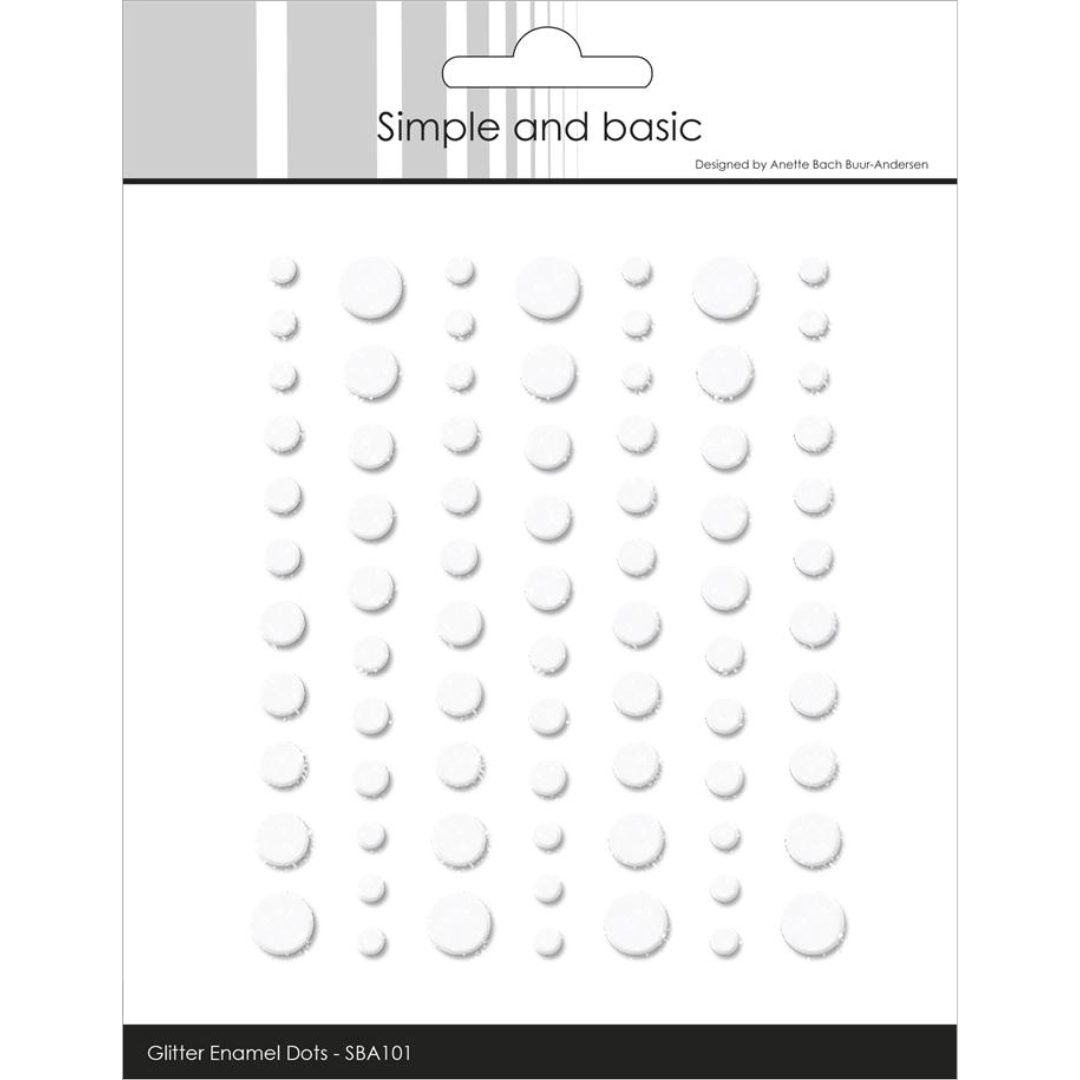 Simple and Basic Glitter Enamel Dots Soft White 3D-tarra