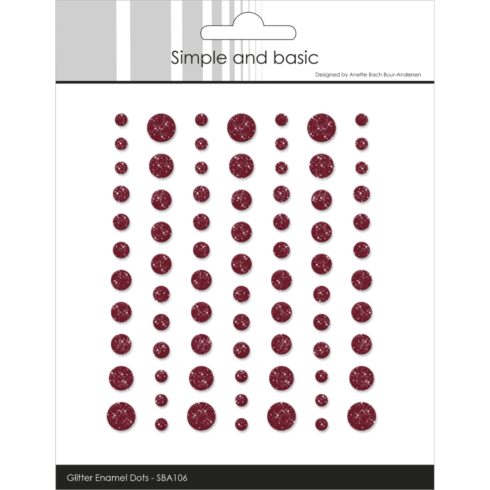 Simple and Basic Glitter Enamel Dots Wine Red 3D-tarra