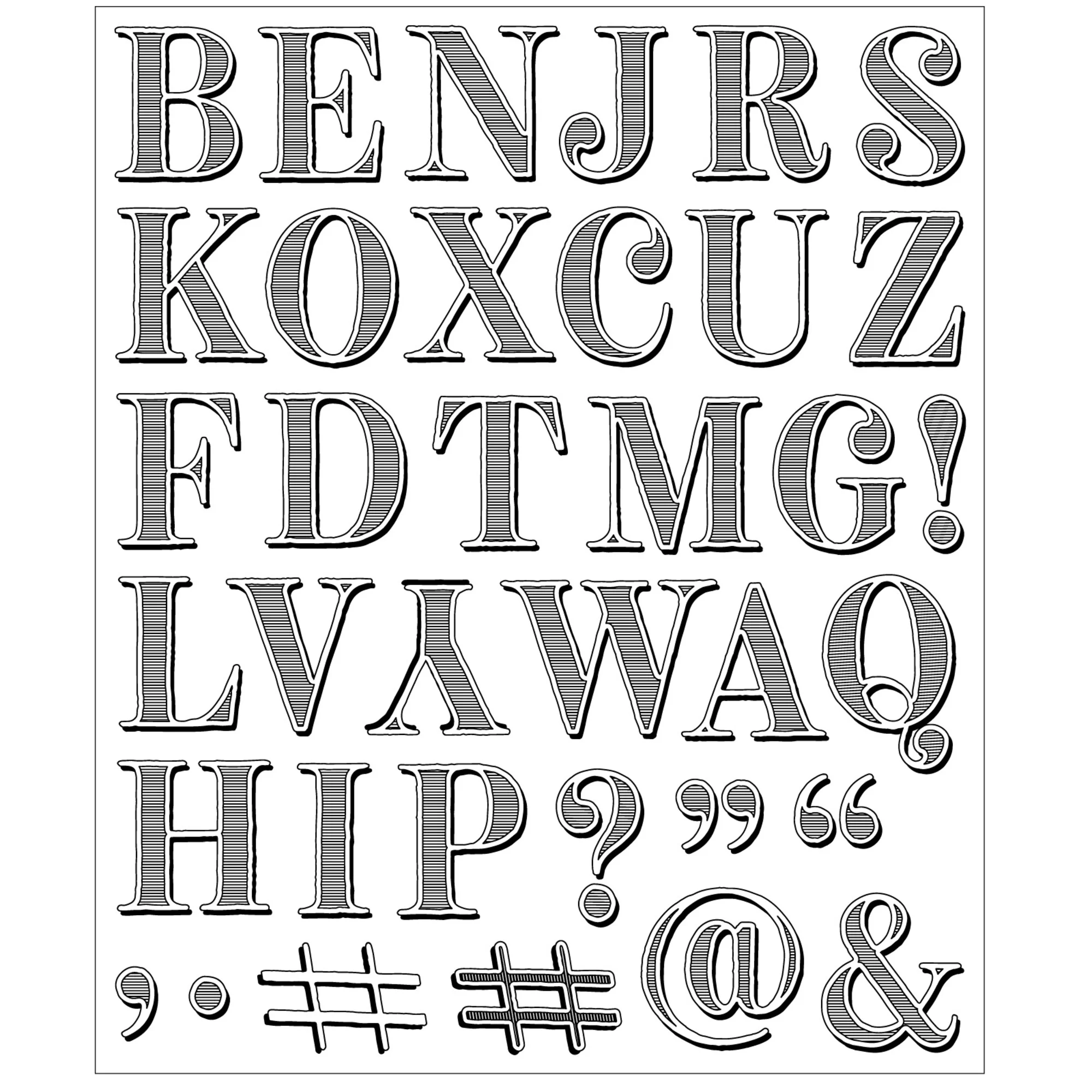 Sizzix & 49 and Market Stamps – Textured Alphabet leimasinsetti - Bild 3