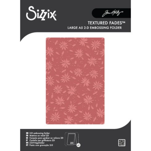 Sizzix Tim Holtz 2D kohokuviointikansio Textured Fades – VAULT HOLLY POINSETTIA (A5)