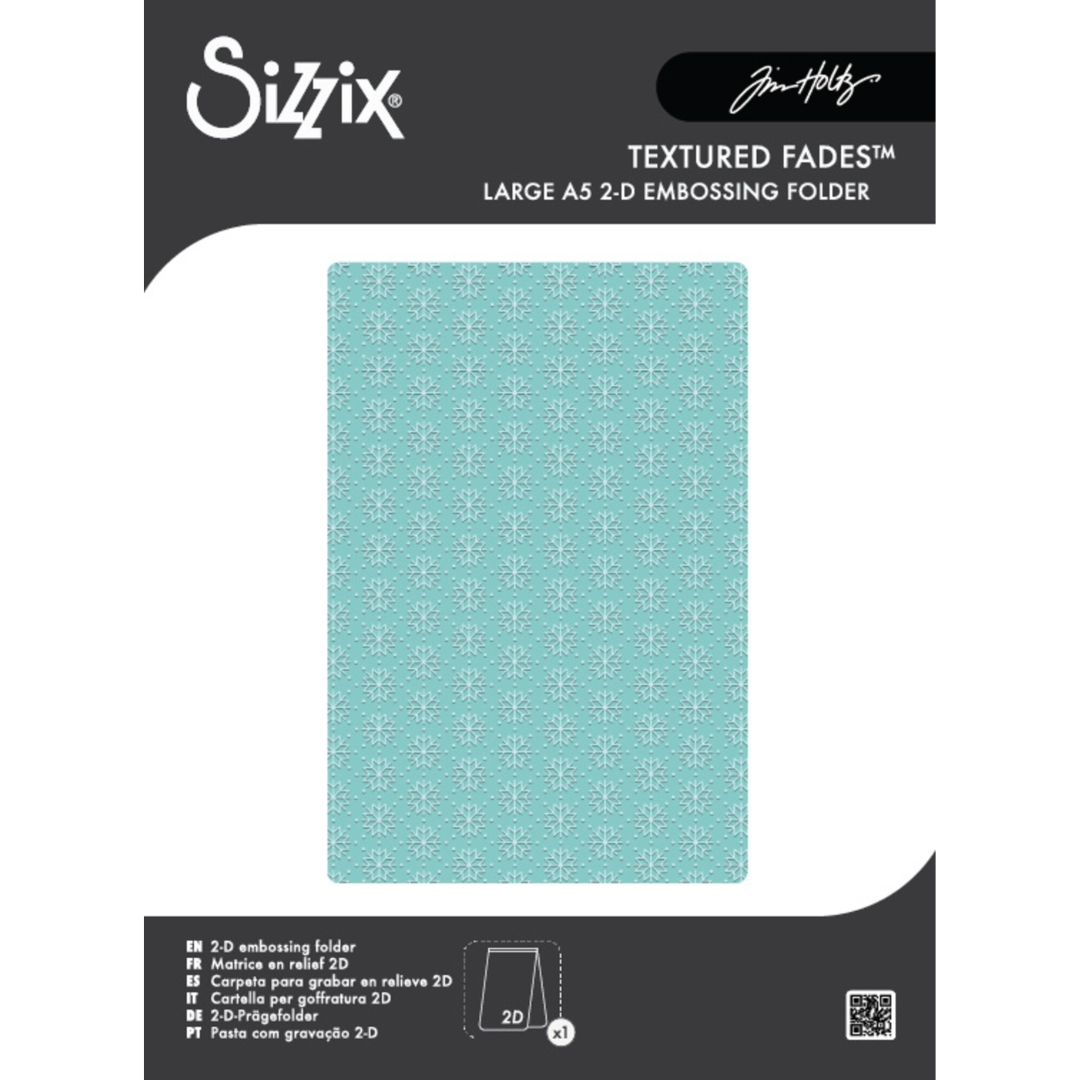 Sizzix Tim Holtz 2D kohokuviointikansio Textured Fades VAULT SNOWFLAKES #3 (A5)