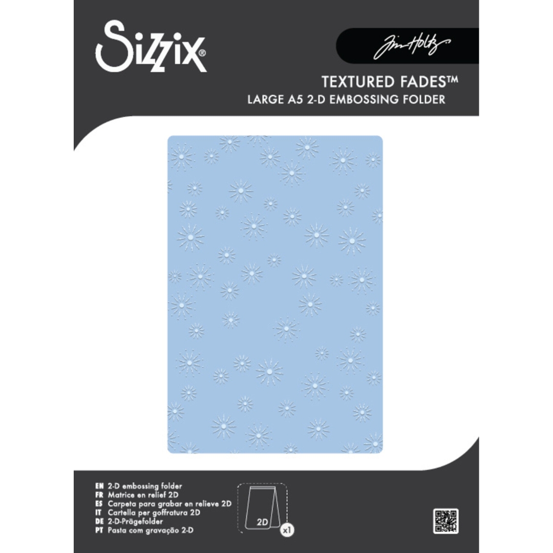 Sizzix Tim Holtz 2D kohokuviointikansio Textured Fades VAULT SPARKLE STARS (A5)