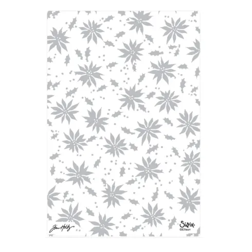 Sizzix Tim Holtz 2D kohokuviointikansio Textured Fades – VAULT HOLLY POINSETTIA A5