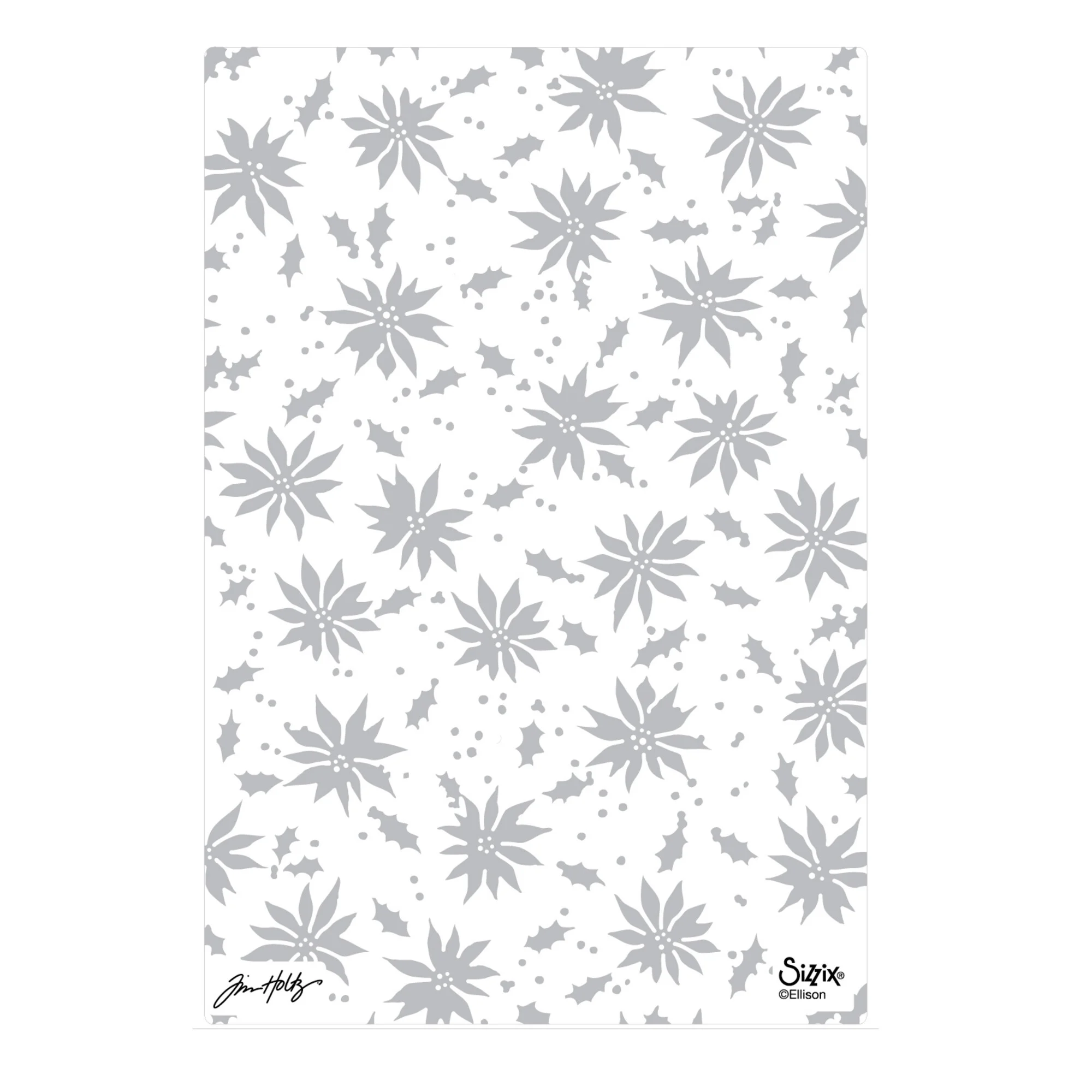Sizzix Tim Holtz 2D kohokuviointikansio Textured Fades – VAULT HOLLY POINSETTIA (A5) - Image 4