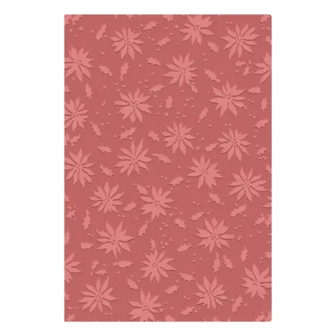 Sizzix Tim Holtz 2D kohokuviointikansio Textured Fades – VAULT HOLLY POINSETTIA A51
