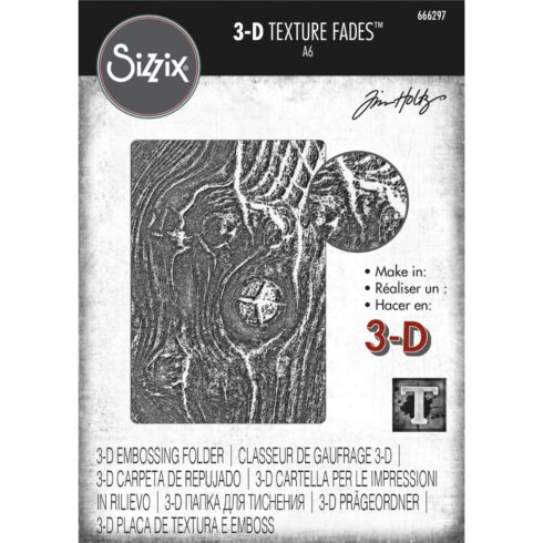 Sizzix Tim Holtz 3D kohokuviointikansio Texture Fades – WOODGRAIN (A6)