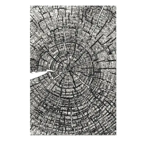 Sizzix Tim Holtz 3D kohokuviointikansio Textured Fades TREE RINGS A5