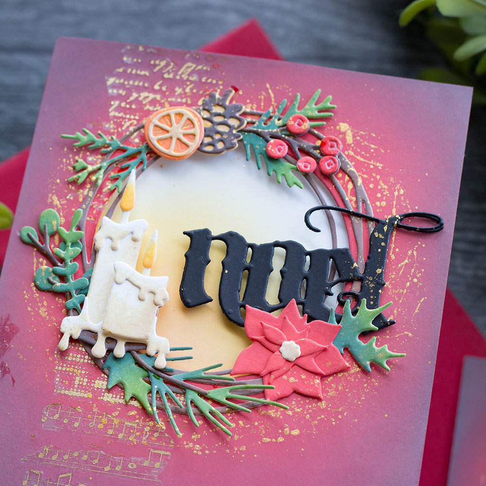 Sizzix Tim Holtz Thinlits stanssi – VAULT FESTIVE WREATH - Image 4