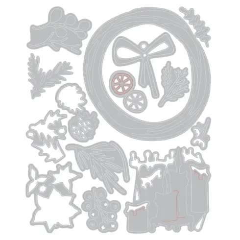 Sizzix Tim Holtz Thinlits stanssi – VAULT FESTIVE WREATH1