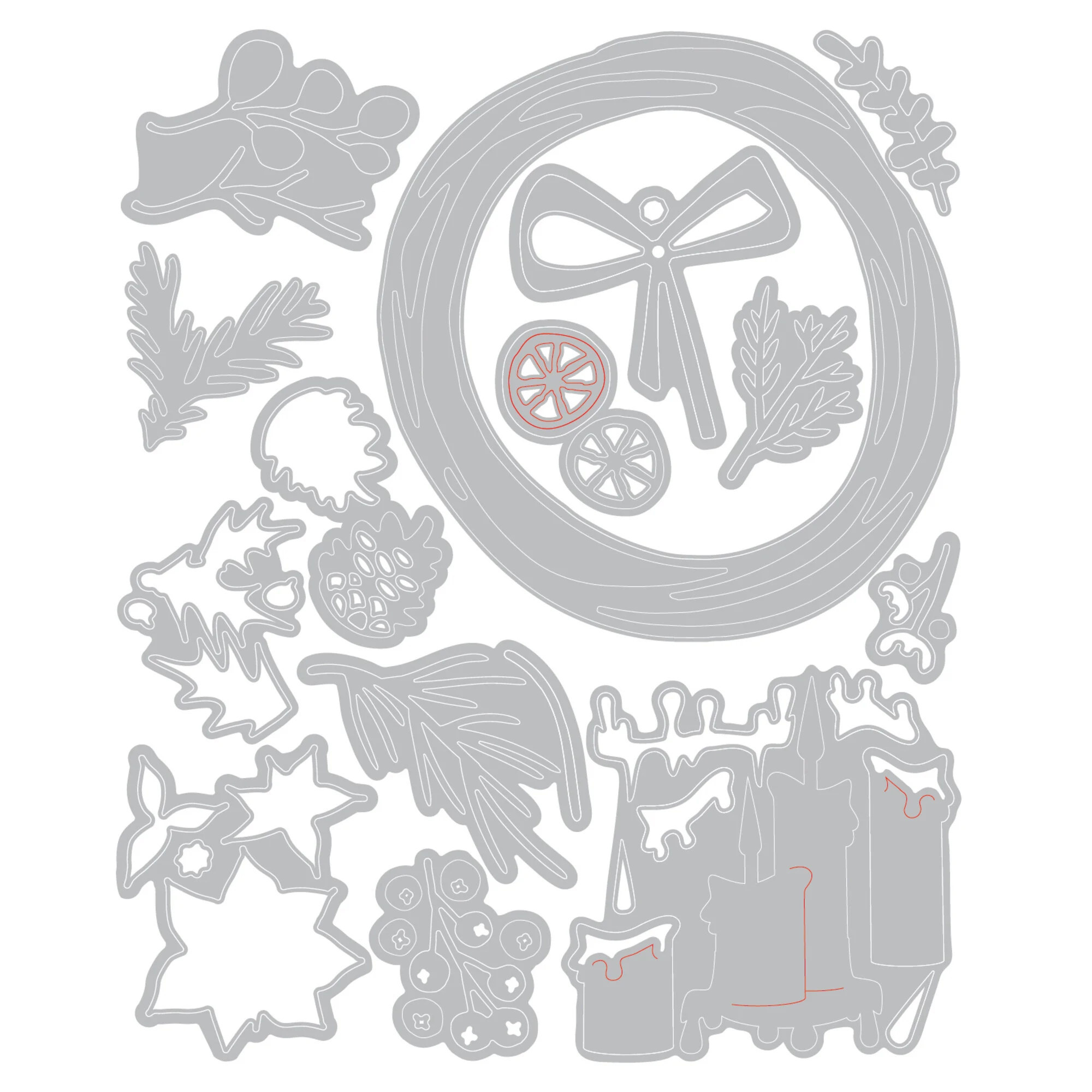 Sizzix Tim Holtz Thinlits stanssi – VAULT FESTIVE WREATH - Image 9