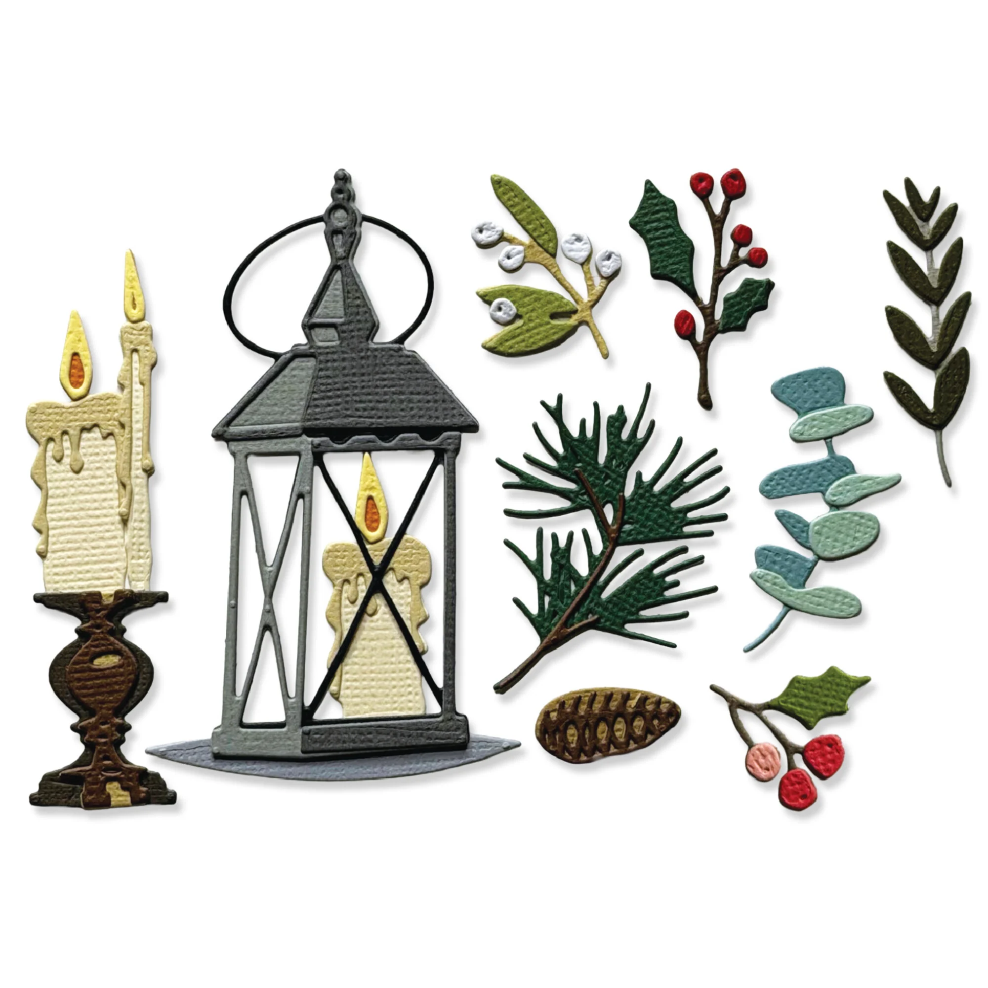 Sizzix Tim Holtz Thinlits stanssi – VAULT WINTER CANDLELIGHT - Image 7