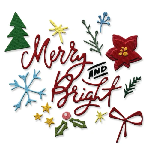 Sizzix Tim Holtz stanssi 2D kohokuviointikansio VAULT SIDE ORDER MERRY BRIGHT1