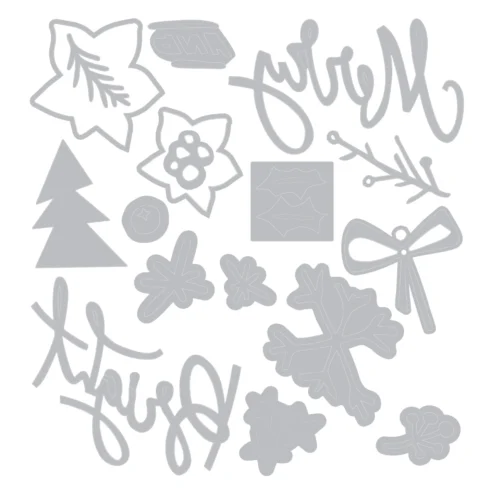 Sizzix Tim Holtz stanssi 2D kohokuviointikansio VAULT SIDE ORDER MERRY BRIGHT2
