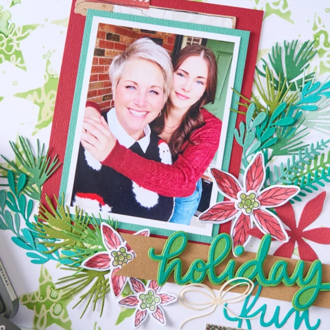 Sizzix & Vicki Boutin Stamps w/ Framelits leimasin ja stanssi – WINTER GREENERY (15+32 kpl) - Bild 3