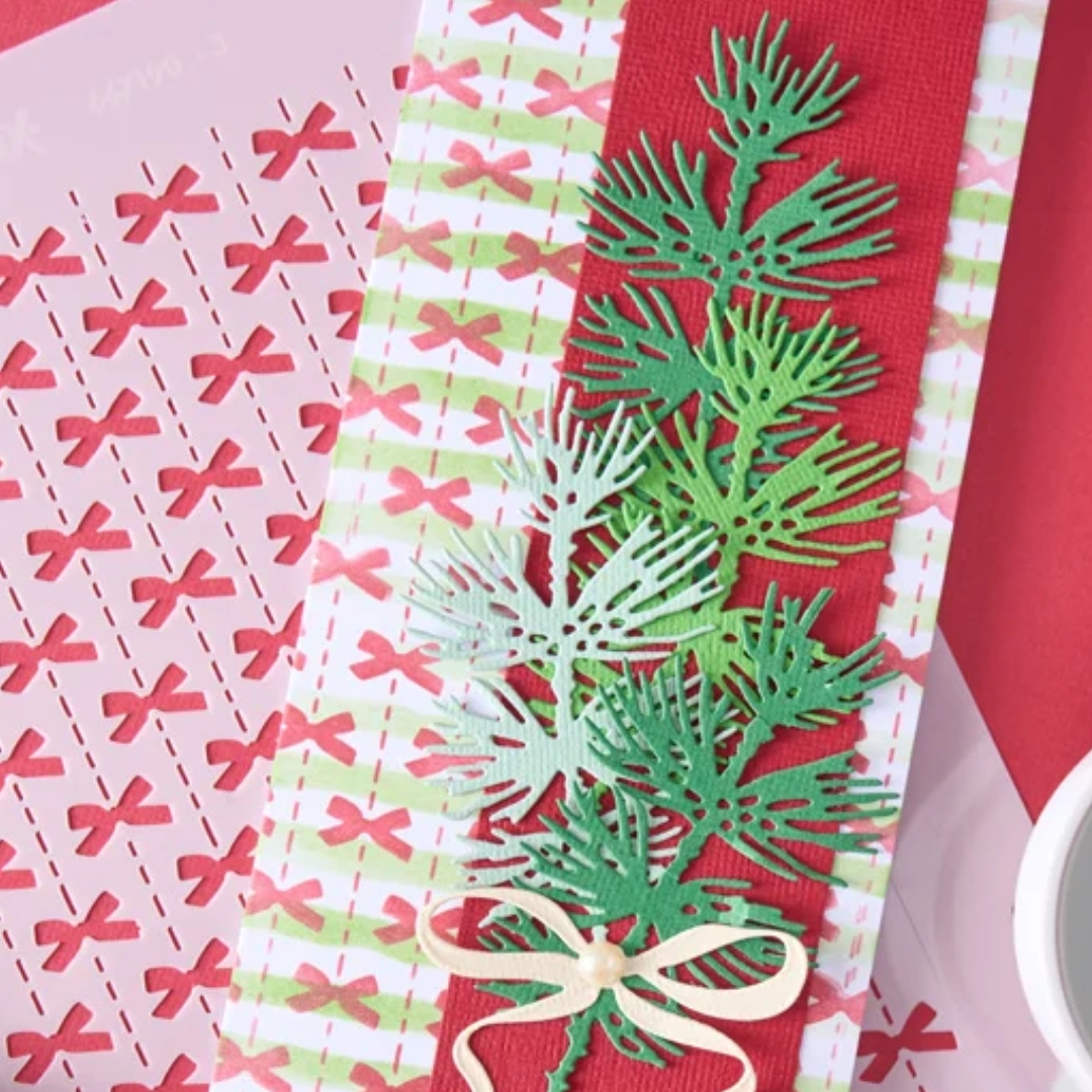 Sizzix & Vicki Boutin Stamps w/ Framelits leimasin ja stanssi – WINTER GREENERY (15+32 kpl) - Bild 4