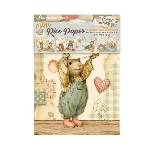 Stamperia Cozy Family Mini Rice Paper riisipaperi (8 kpl) A6