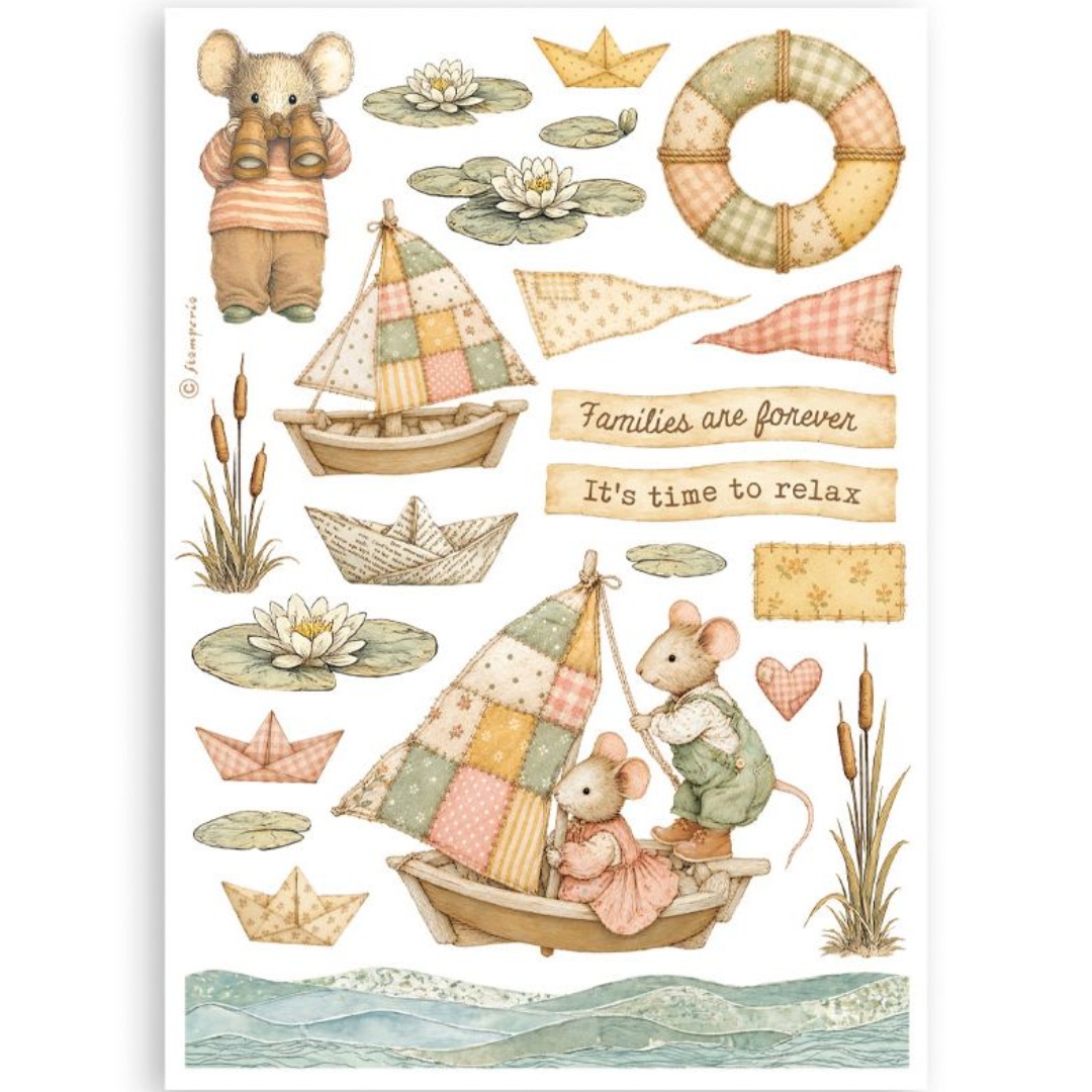 Stamperia – Cozy Family Washi Pad (8 kpl) A5 - Bild 7