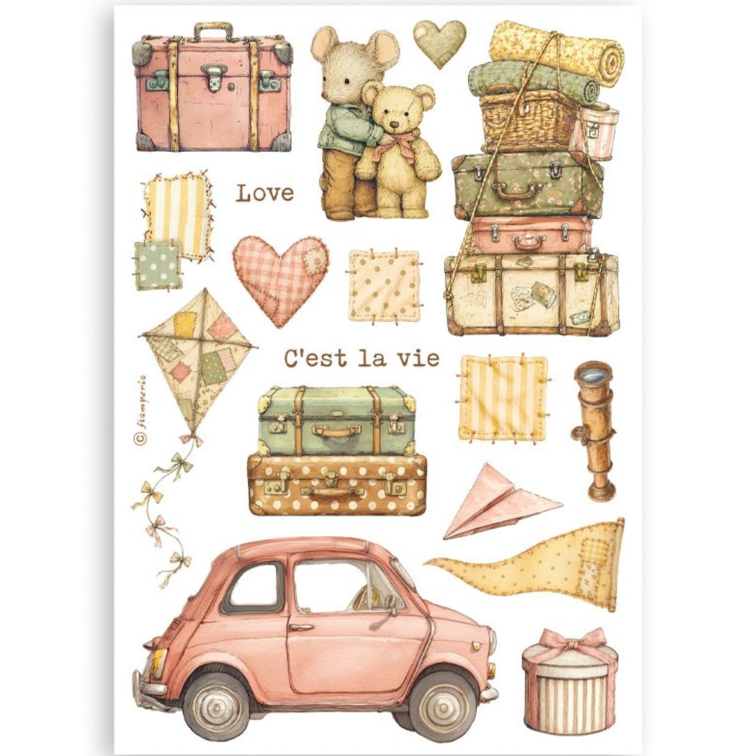 Stamperia – Cozy Family Washi Pad (8 kpl) A5 - Bild 3