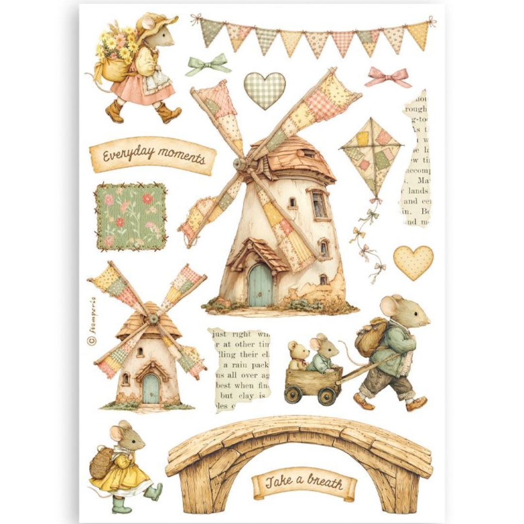 Stamperia – Cozy Family Washi Pad (8 kpl) A5 - Bild 2
