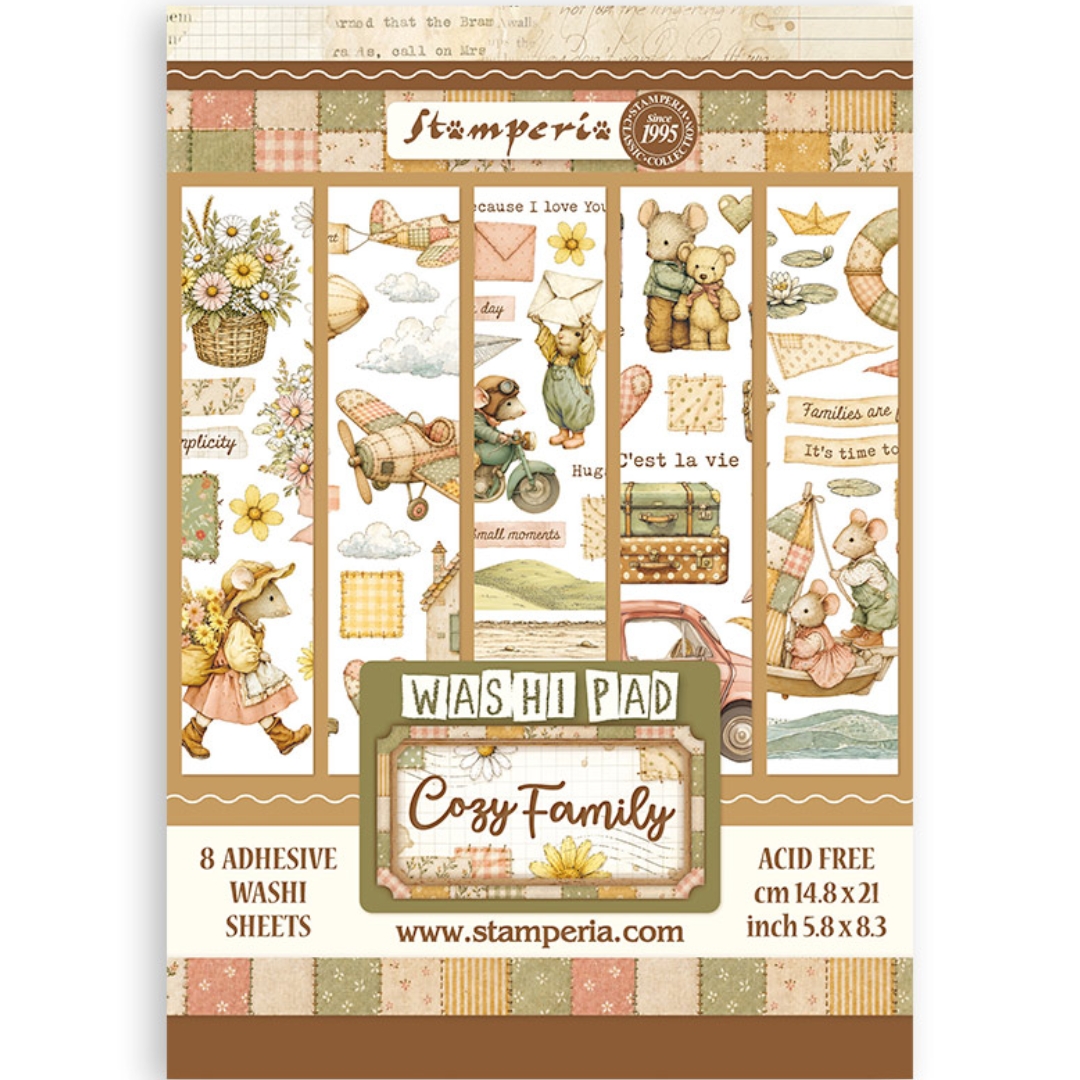 Stamperia Cozy Family Washi Pad (8 kpl) A5