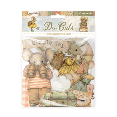 Stamperia Die Cuts Cozy Family isot kartonkikuvat (37 kpl)