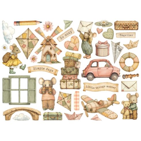 Stamperia Die Cuts Cozy Family isot kartonkikuvat (37 kpl) (1)