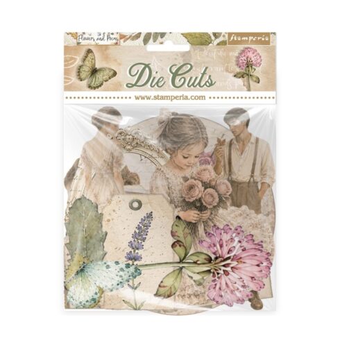 Stamperia Die Cuts Flowers and Poems isot kartonkikuvat (46 kpl)