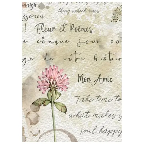 Stamperia Flowers and Poems Mini Rice Paper riisipaperi 8 kpl A6 4