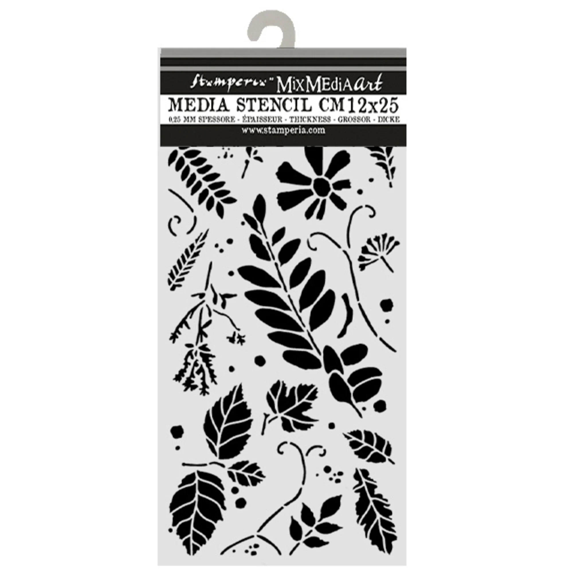 Stamperia Flowers and Poems Mixed Leaves sapluuna 12 x 25 cm