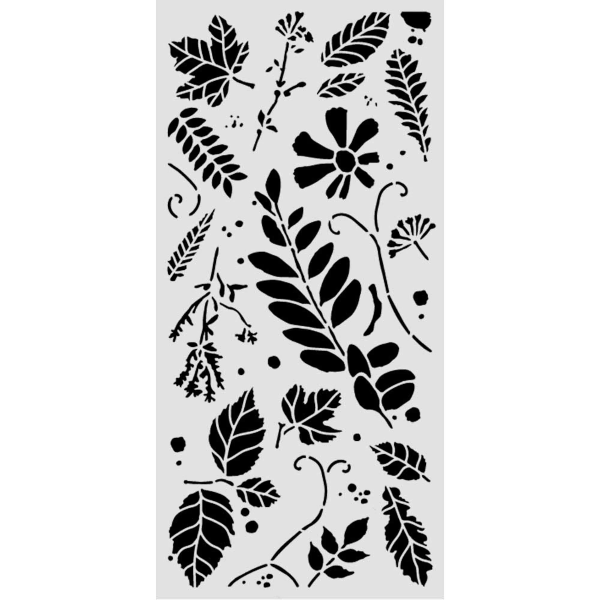 Stamperia Flowers and Poems Mixed Leaves sapluuna 12 x 25 cm