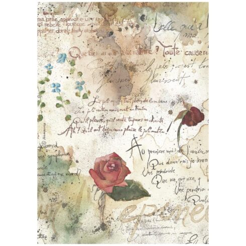 Stamperia Flowers and Poems Selection Rice Paper riisipaperi 6kpl A4 3