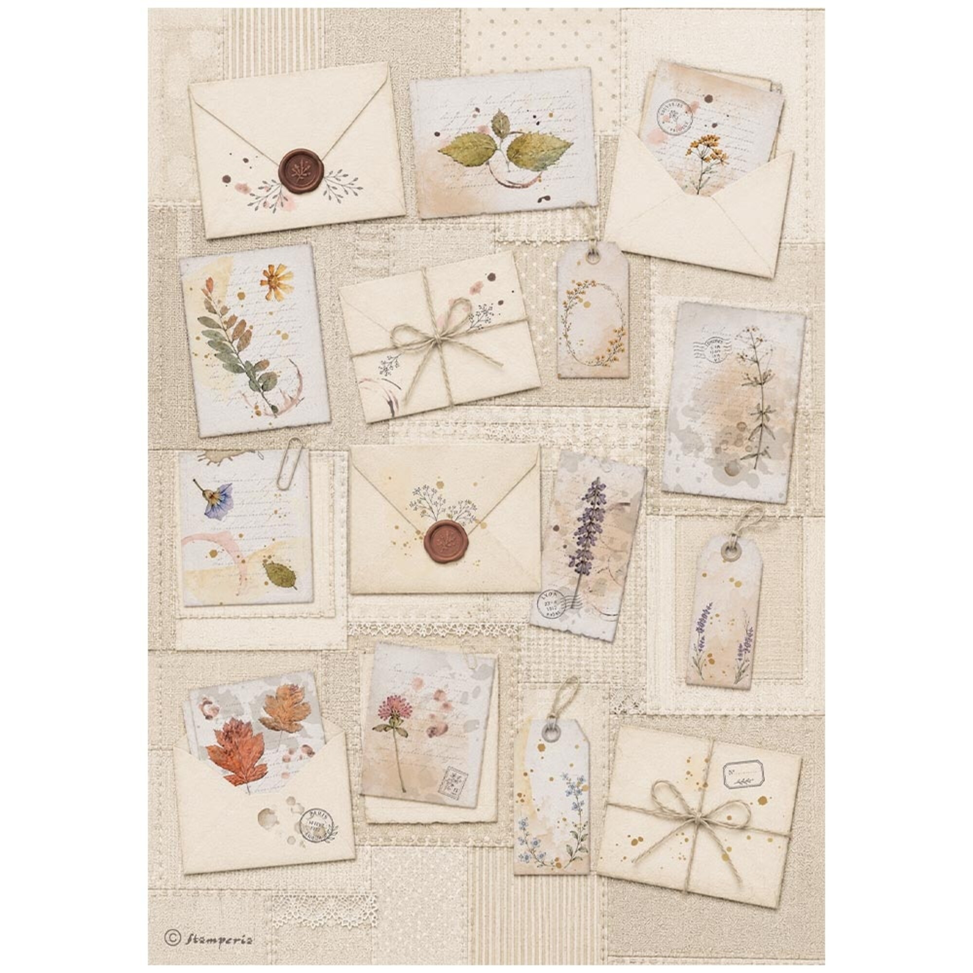 Stamperia – Flowers and Poems Selection Rice Paper riisipaperi (6kpl) A4 - Bild 3