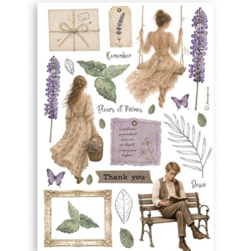 Stamperia Flowers and Poems Washi Pad 8 kpl A5 2