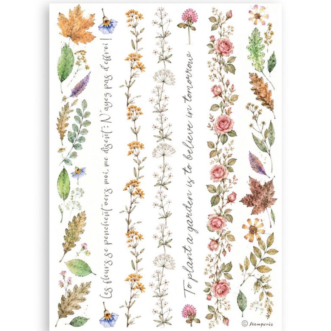 Stamperia – Flowers and Poems Washi Pad (8 kpl) A5 - Bild 8