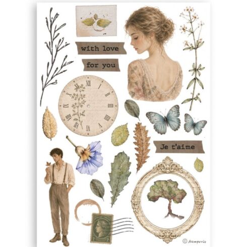 Stamperia Flowers and Poems Washi Pad 8 kpl A5 5