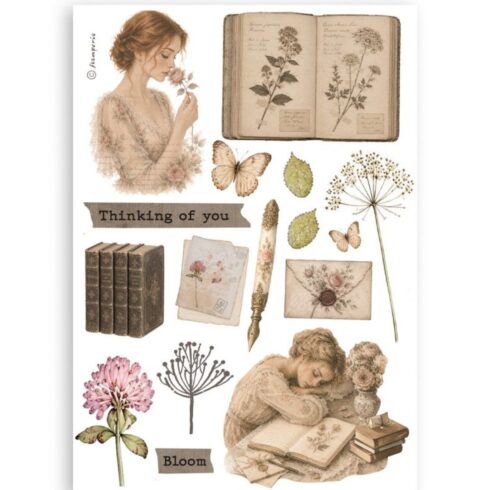 Stamperia Flowers and Poems Washi Pad 8 kpl A5 6