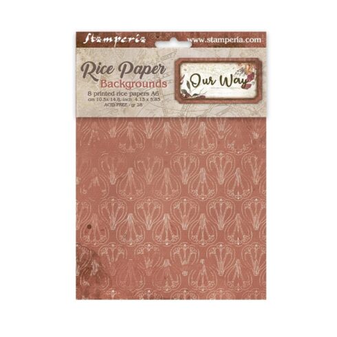 Stamperia Our Way Mini Rice Paper Backgrounds riisipaperi (8 kpl) A6
