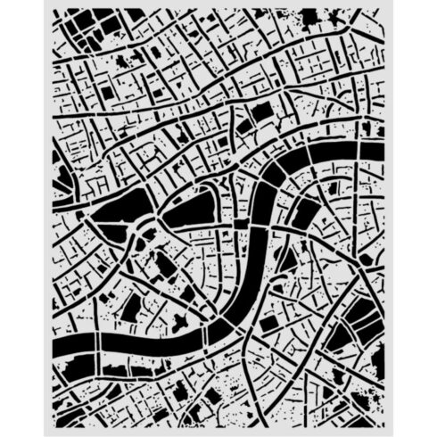 Stamperia Our Way Street Map sapluuna 20 x 25 cm