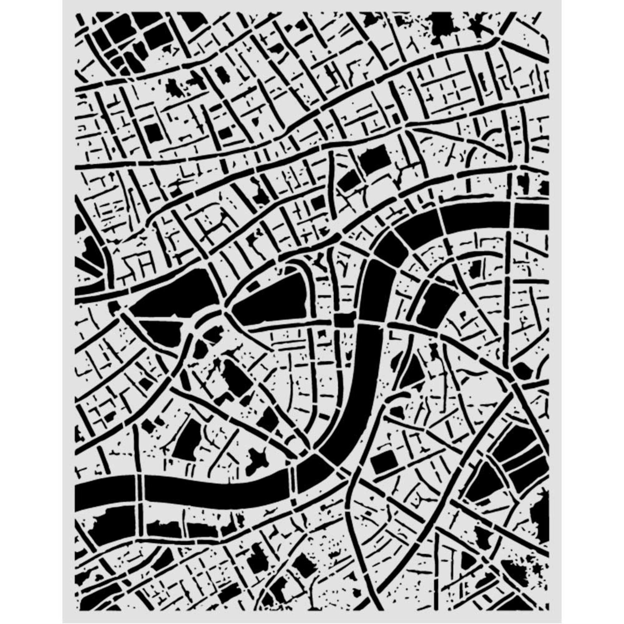 Stamperia Our Way Street Map sapluuna 20 x 25 cm
