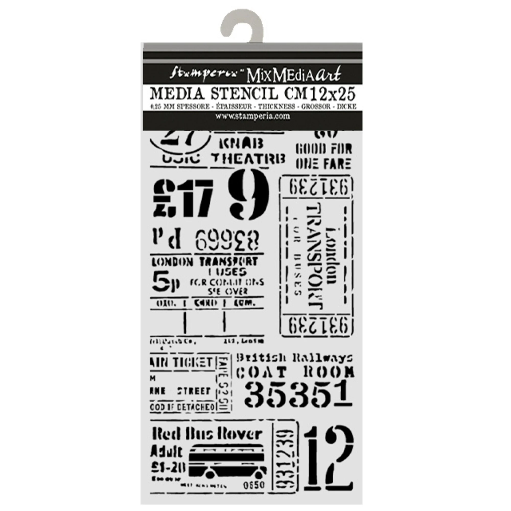 Stamperia Our Way Tickets sapluuna 12 x 25 cm