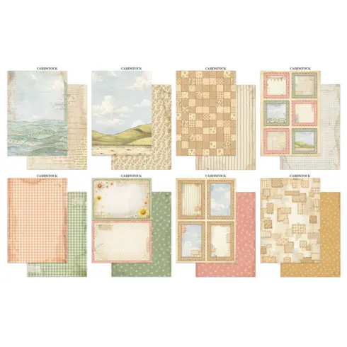Stamperia – Cozy Family Junk Journal Focus Points Backgrounds Cut Outs lehtio 16 kpl A5
