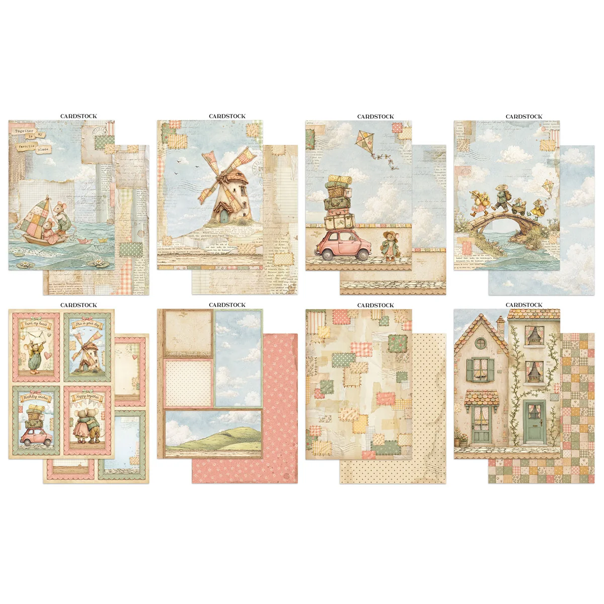 Stamperia – Cozy Family Junk Journal Stickers, Backgrounds, Cut-Outs lehtiö (16 kpl) A4 - Image 2