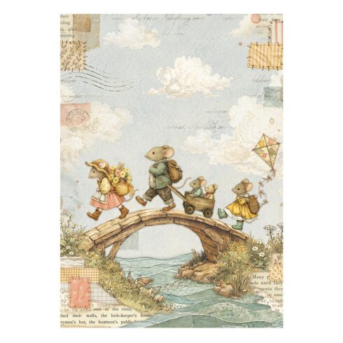 Stamperia – Cozy Family Mini Rice Paper riisipaperi 8 kpl A6 3
