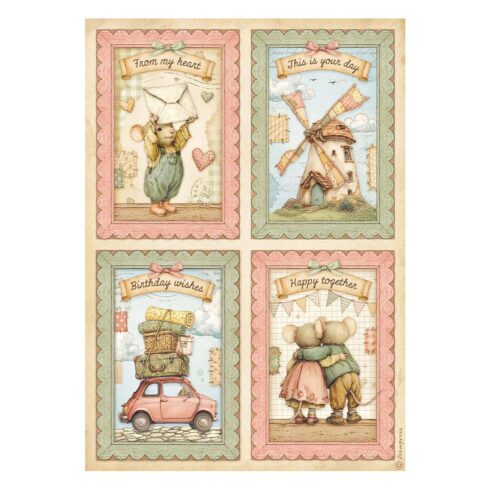 Stamperia – Cozy Family Selection Rice Paper riisipaperi 6kpl A4 2