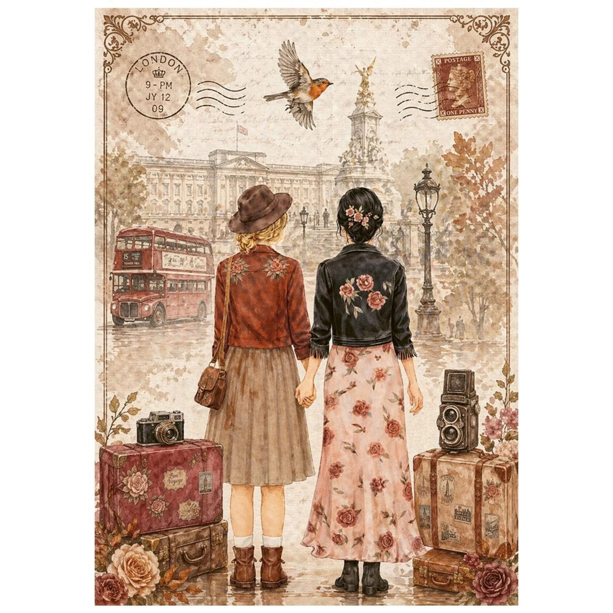 Stamperia – Our Way Mini Rice Paper riisipaperi (8 kpl) A6 - Image 6