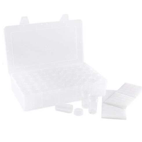 Vaessen Creative Transparent Storage Box säilytysrasia purkeilla (60 kpl)